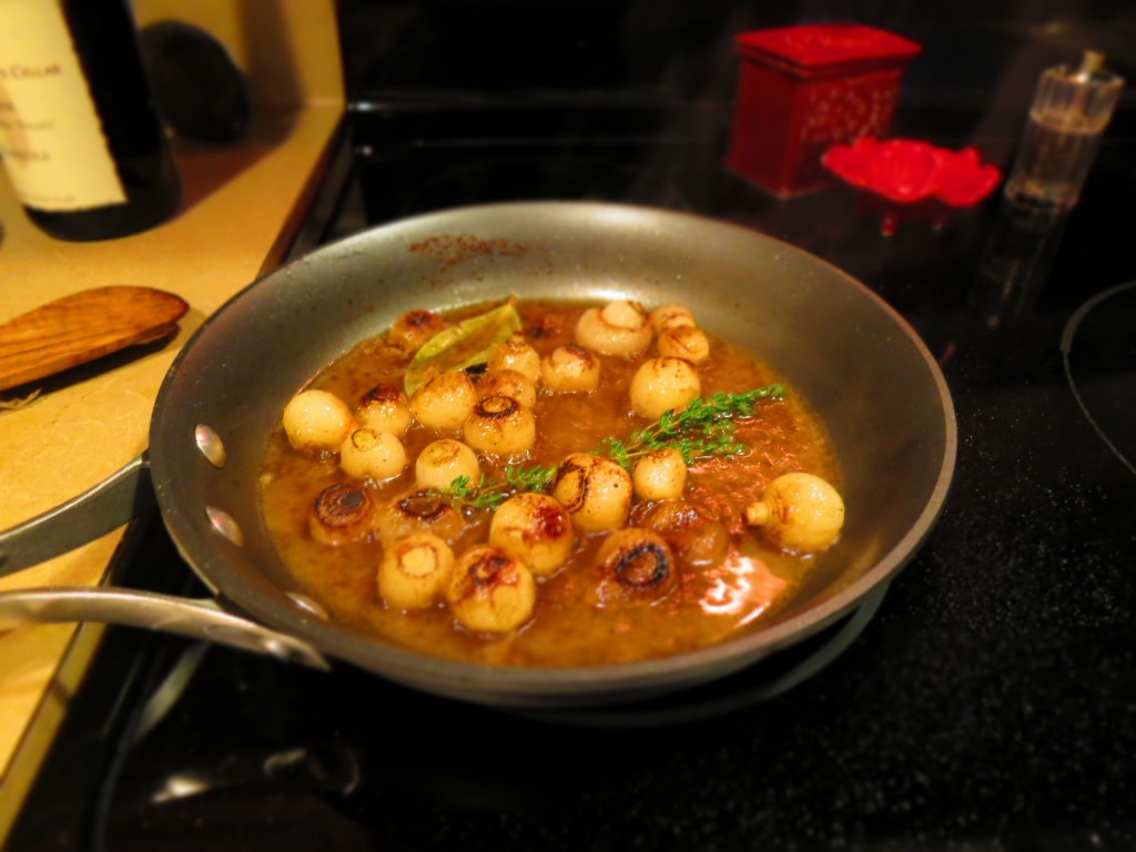 Braising the Pearl Onions