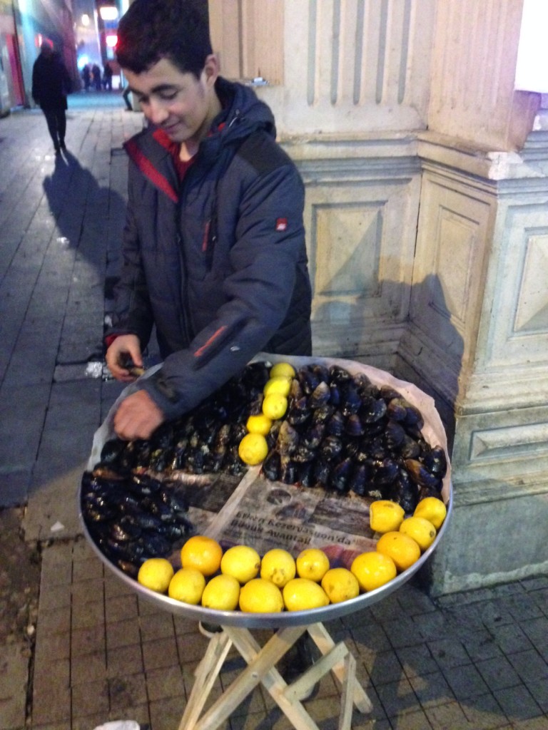 Boy Selling Stuffed Mussels